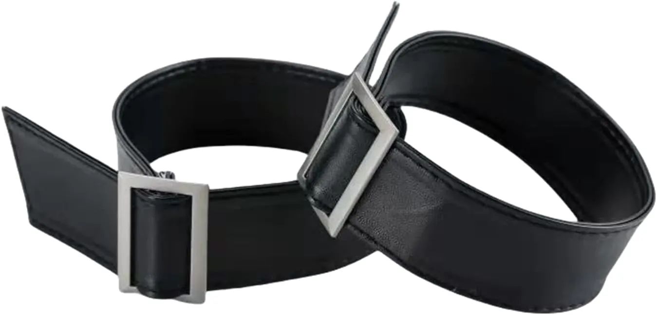 1 Pair Faux Leather Cuff Belt Sleeve Band Replacement for Trench Coat Jacket Accessories