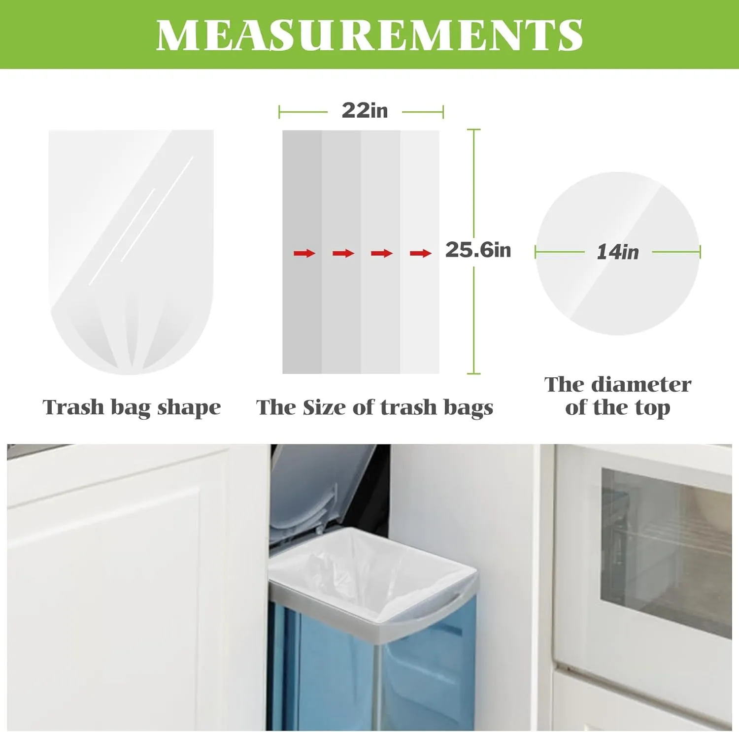 10 Gallon 200 Counts Extra Strong Trash Bags Tall Kitchen Garbage Bags by Teivio, 9 Gallon 10 Gallon 11 Gallon,Bathroom Trash Can Bin Liners, Intended for Home,Plastic Bags for office kitchen, Clear