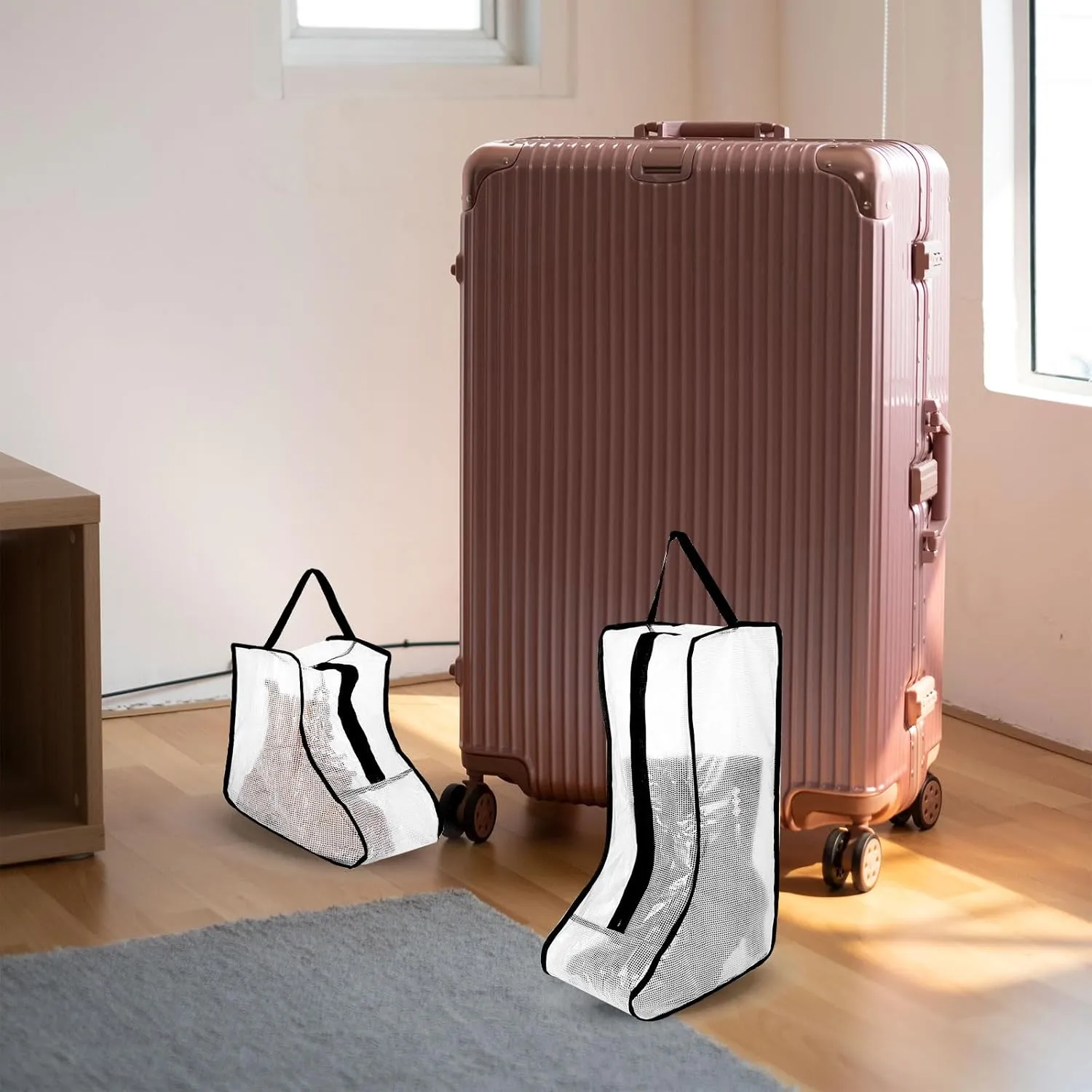 2 Pcs Clear Boot Storage Bag,Plastic Tall Boot Bag,Shoe Bags for Travel,Clear Shoe Bags for Tall Boot Storage,Boot Bags for Cowboy Boots,Waterproof & Dustproof Boot Bags for Travel,Boot Bag Equestrian