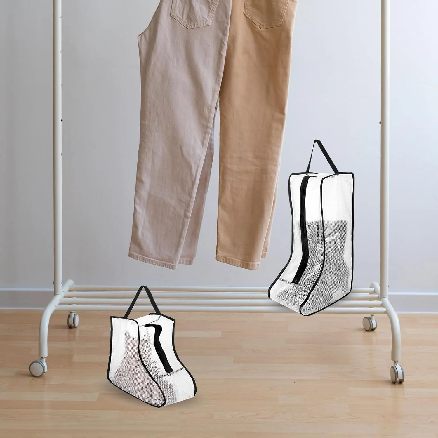 2 Pcs Clear Boot Storage Bag,Plastic Tall Boot Bag,Shoe Bags for Travel,Clear Shoe Bags for Tall Boot Storage,Boot Bags for Cowboy Boots,Waterproof & Dustproof Boot Bags for Travel,Boot Bag Equestrian
