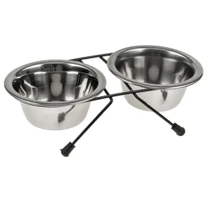 2 x Sets Small Portable Dog Cat Steel Pet Bowl | Water Bowls Feeder