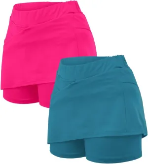 2025 Women's Plus Size Shorts,Women's Knee Length Skorts Skirts Tennis Athletic Golf Causal Skort with Pockets