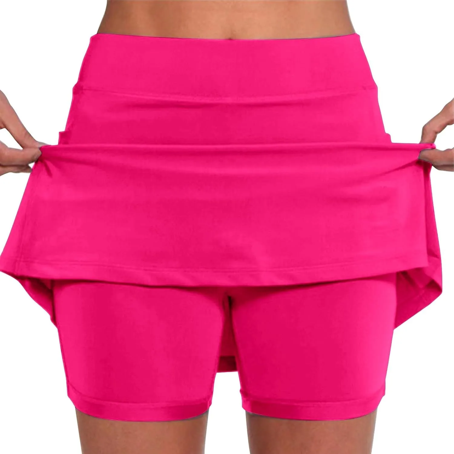 2025 Women's Plus Size Shorts,Women's Knee Length Skorts Skirts Tennis Athletic Golf Causal Skort with Pockets