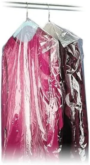 21" x 4" x 72" .6 Mil Clear Garment Bags - Dry Cleaning Plastic for Gowns