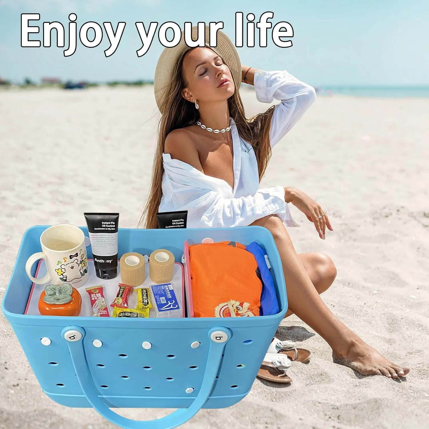 2pcs Bogg Bag Divider Tray - X Large Compatible - Bench Bag Organizer Insert - Accessories (Blue White)
