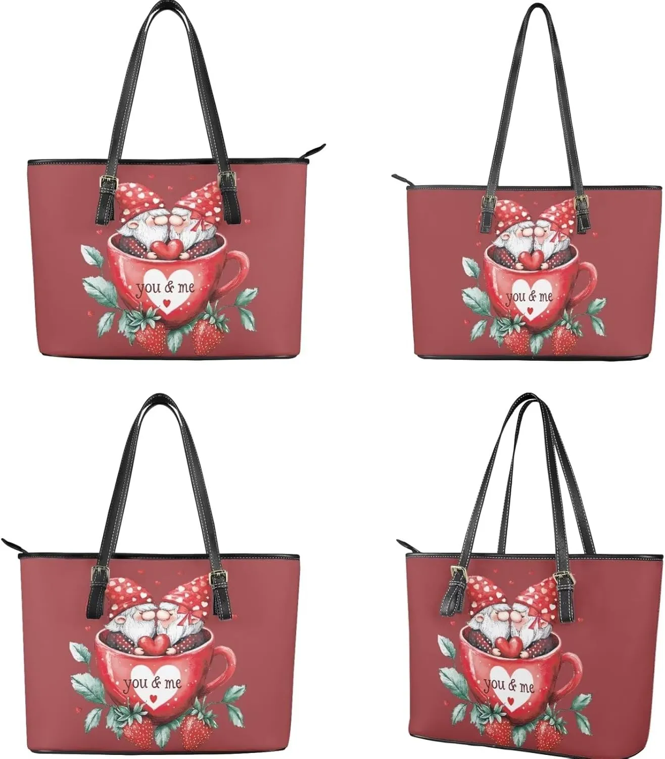 2Pcs Tote Bags Set Saddle Bags Satchel Bags for Women with Shoulder Strap Wallet Women Wristlet