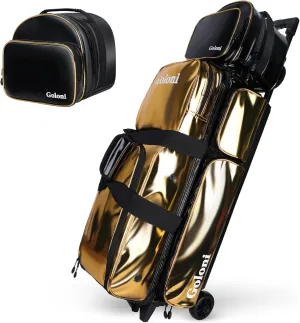 4 Ball Bowling Bags with Wheels,3 Ball Bowling Bag   1 Ball Tote,Separate Shoe Compartment for Shoes (Up To US Men Size 16)