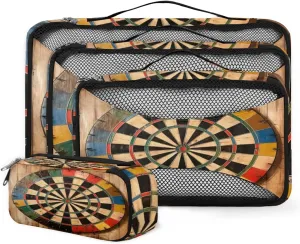 4 Set Packing Cubes for Suitcases, Travel Essentials for Carry on Luggage, Suitcase Organizers for Clothes Shoes Toiletries Travel Accessories in 4 Sizes - Dartboard