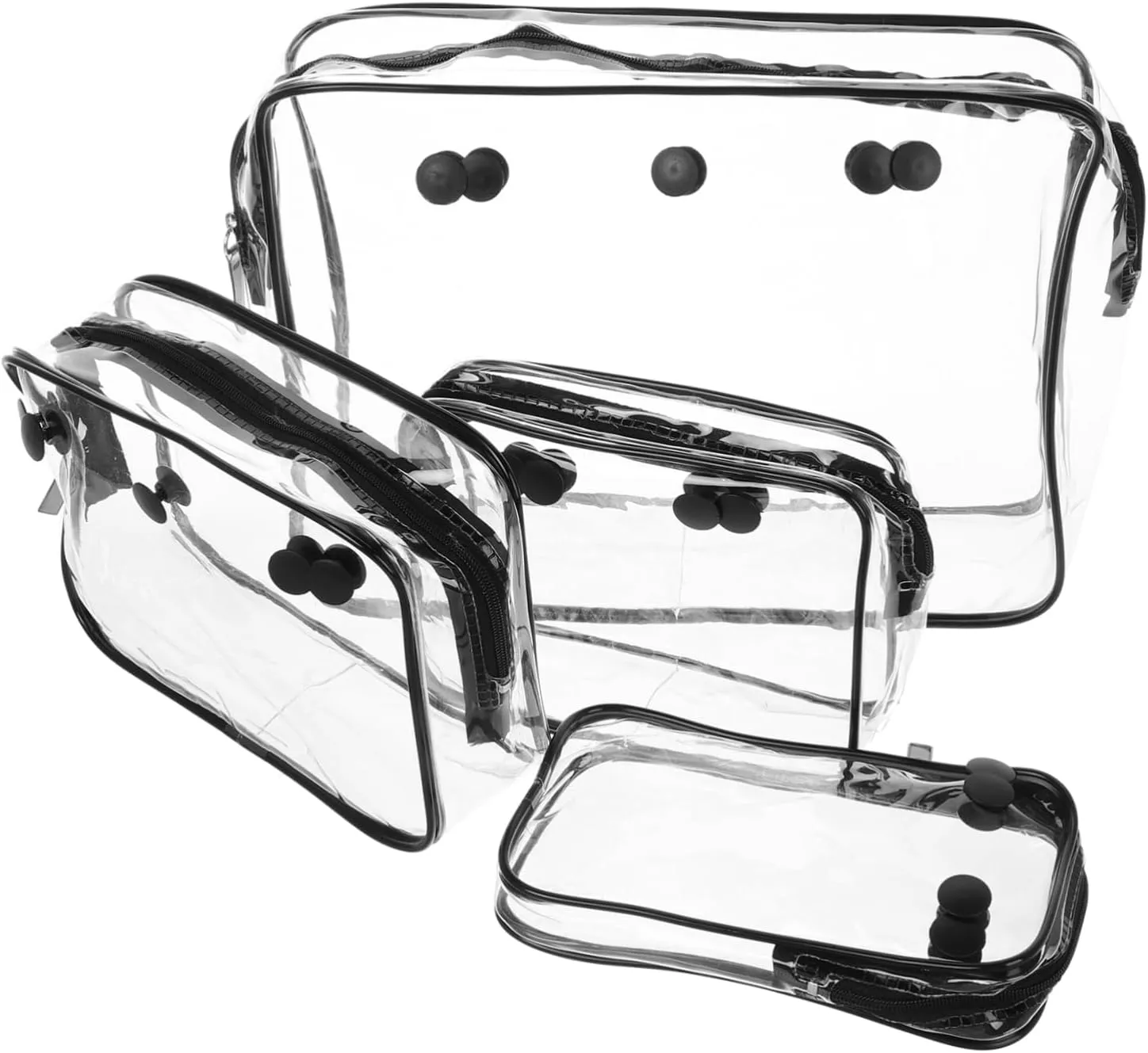 4pcs Clear Travel Bags for Toiletries Clear Makeup Organizer Lightweight Beach Bag with Zipper for Easy Access for Travel Skincare Cosmetic Essentials