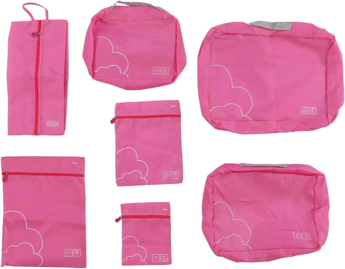 7 Pcs Luggage Packing Bags Polyester Waterproof Luggage Packing Cubes for Business Trip Travel (Rose)