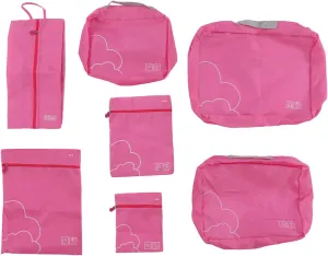 7 Pcs Luggage Packing Bags Polyester Waterproof Luggage Packing Cubes for Business Trip Travel (Rose)