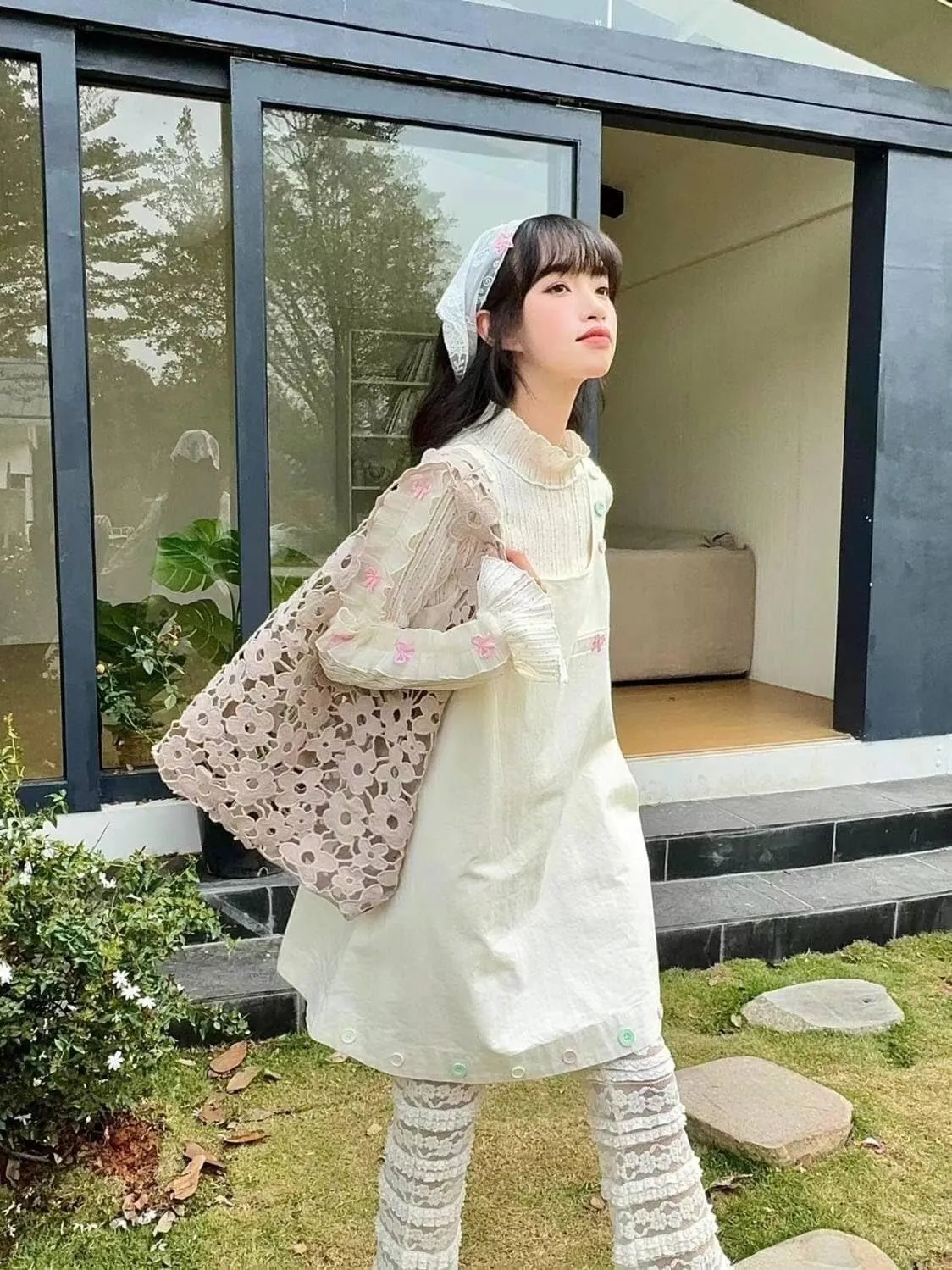 Accessories Crochet Crochet Bags for Women Beach Tote Bag Crochet Summer Flower Aesthetic Mesh Beach Bag