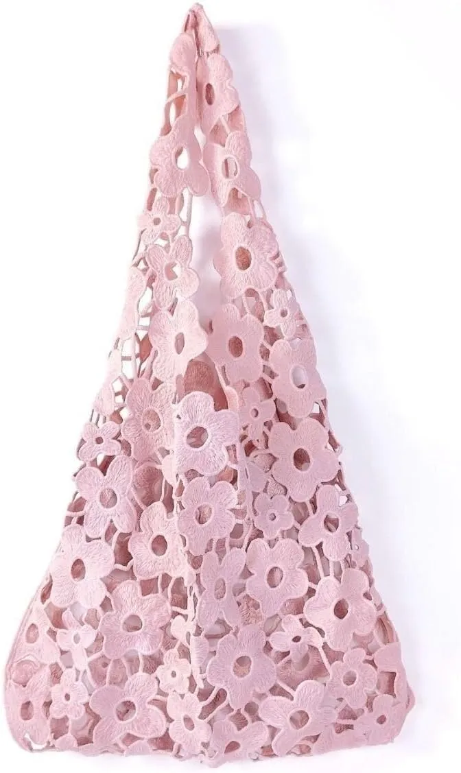 Accessories Crochet Crochet Bags for Women Beach Tote Bag Crochet Summer Flower Aesthetic Mesh Beach Bag
