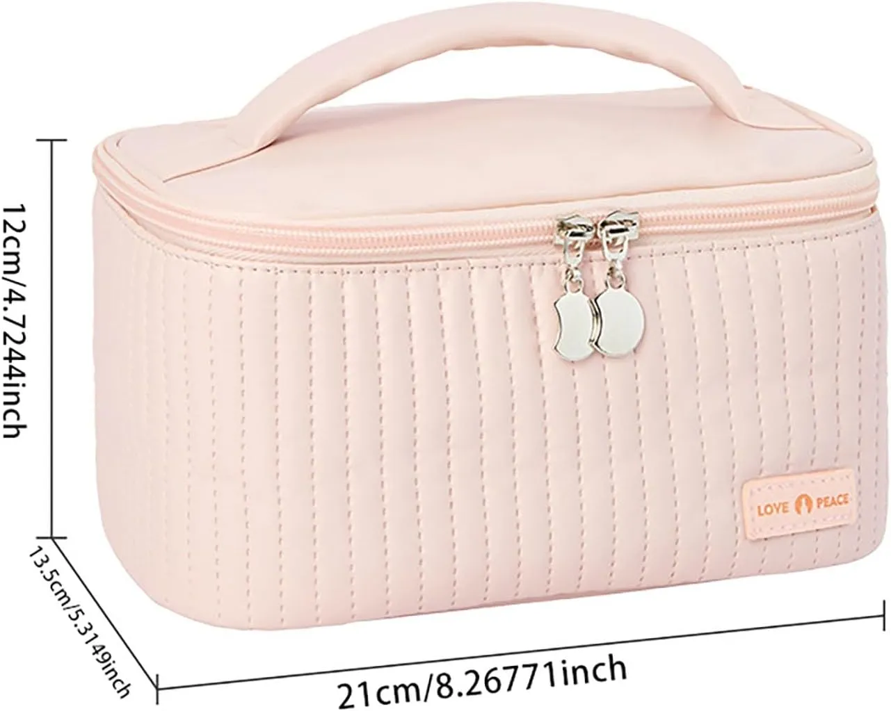 Aesthetic Makeup Bag Leather Open Flat Portable Large Travel Cosmetic Bags for Women Large Toiletry Bags for Women Skincare Organizer for Women Wife Girlfriend Birthday Gifts Valentines Day Gifts