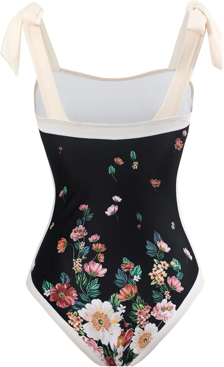 AFAVOM Women's One Piece Swimsuit with Cover up Beach Skirt Sarong Two Piece Floral Printed Monokini Swimsuit Bathing Suit