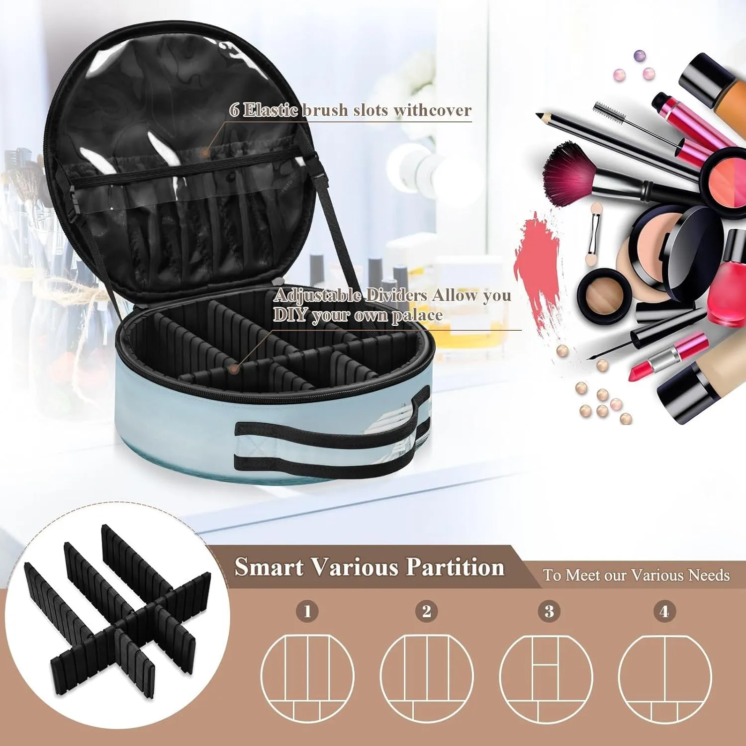 ALAZA Mast Schooner under Sails on the Baltic Sea Travel Makeup Organizer for Jewelry Digital Accessories