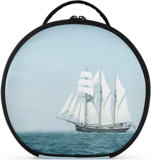 ALAZA Mast Schooner under Sails on the Baltic Sea Travel Makeup Organizer for Jewelry Digital Accessories