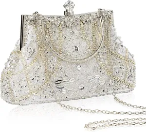Amylove 1920s Vintage Beaded Clutch Evening Bag Formal 1920s Accessories for Women Wedding Party Gift