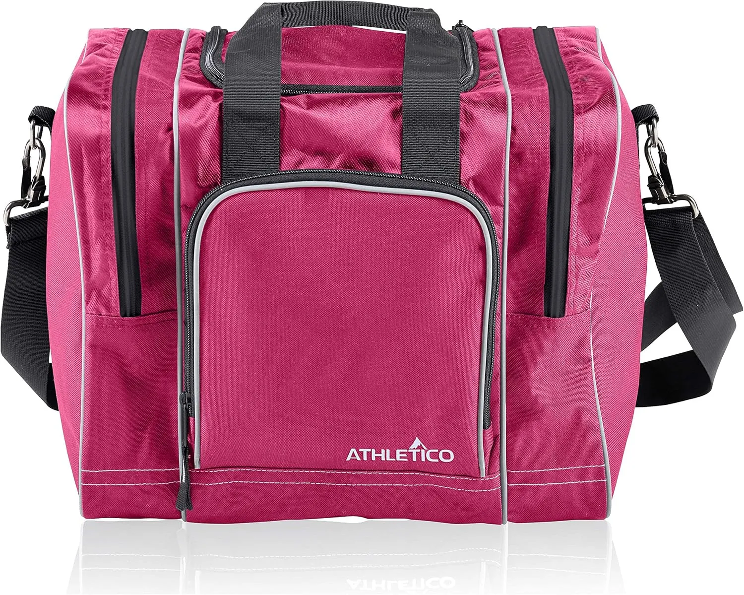 Athletico Bowling Bag for Single Ball - Single Ball Tote Bag With Padded Ball Holder - Fits a Single Pair of Bowling Shoes Up to Mens Size 14