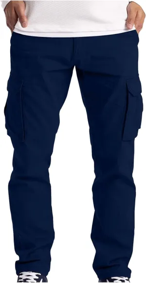 BADHUB Men's Cargo Pants Muti-Pockets Jogger Work Chino Slim Fit Casual Pants Hiking Workout Gogging Sweatpants Trousers