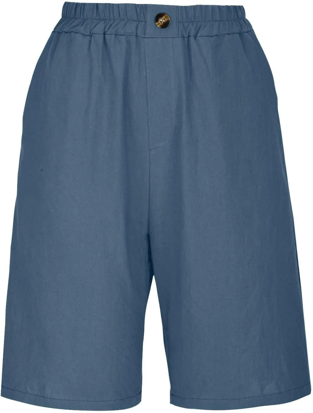 Bermuda Shorts for Women Knee Length Summer Beach Linen Shorts Lightweight Wide Leg High Waisted Long Short w/Pockets