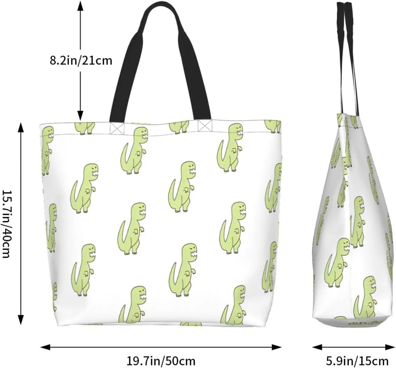 Black and White Great White Shark Women's Tote Bag Large Capacity Single Shoulder Bags Handbag for Shopping Work