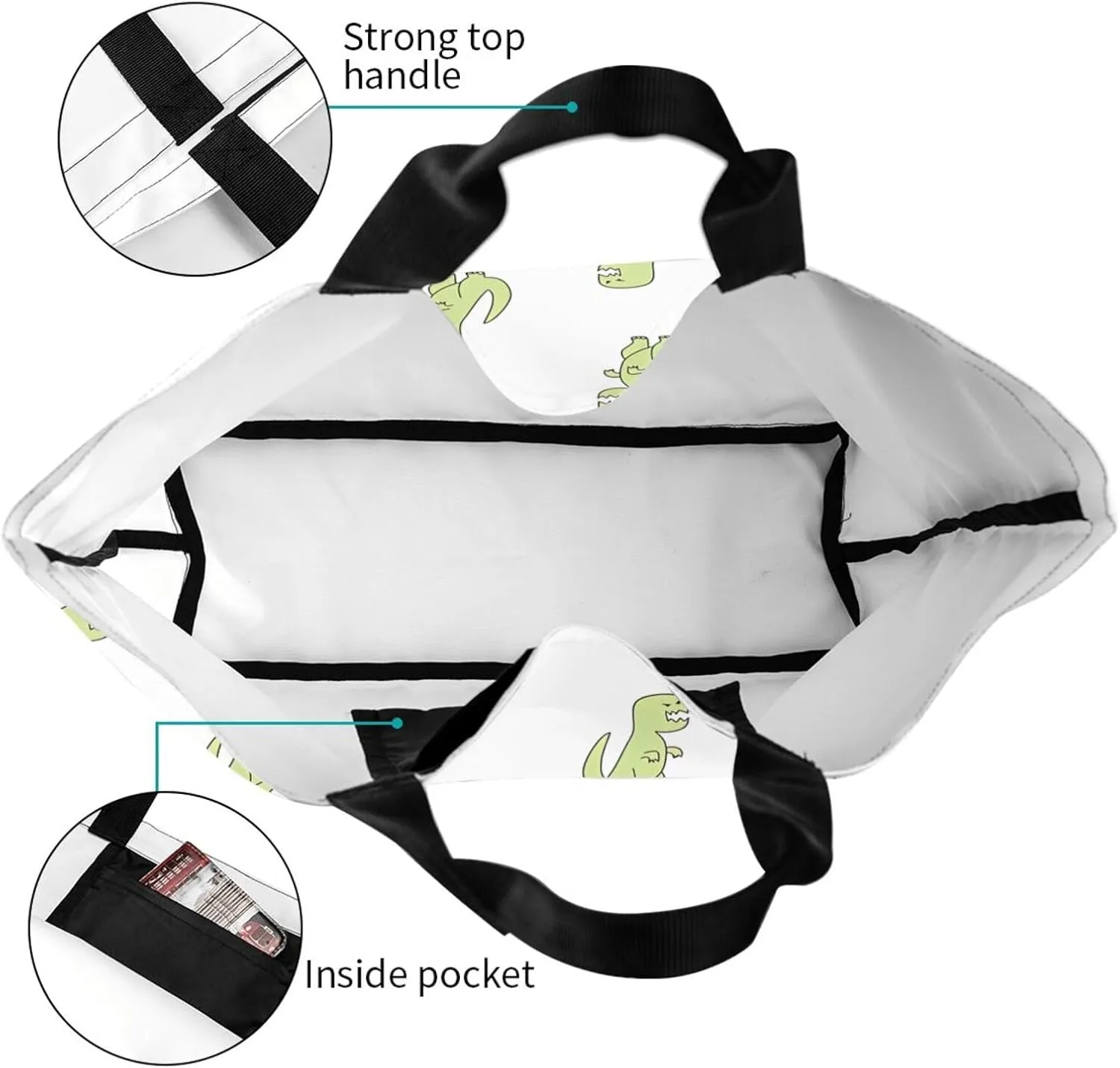 Black and White Great White Shark Women's Tote Bag Large Capacity Single Shoulder Bags Handbag for Shopping Work
