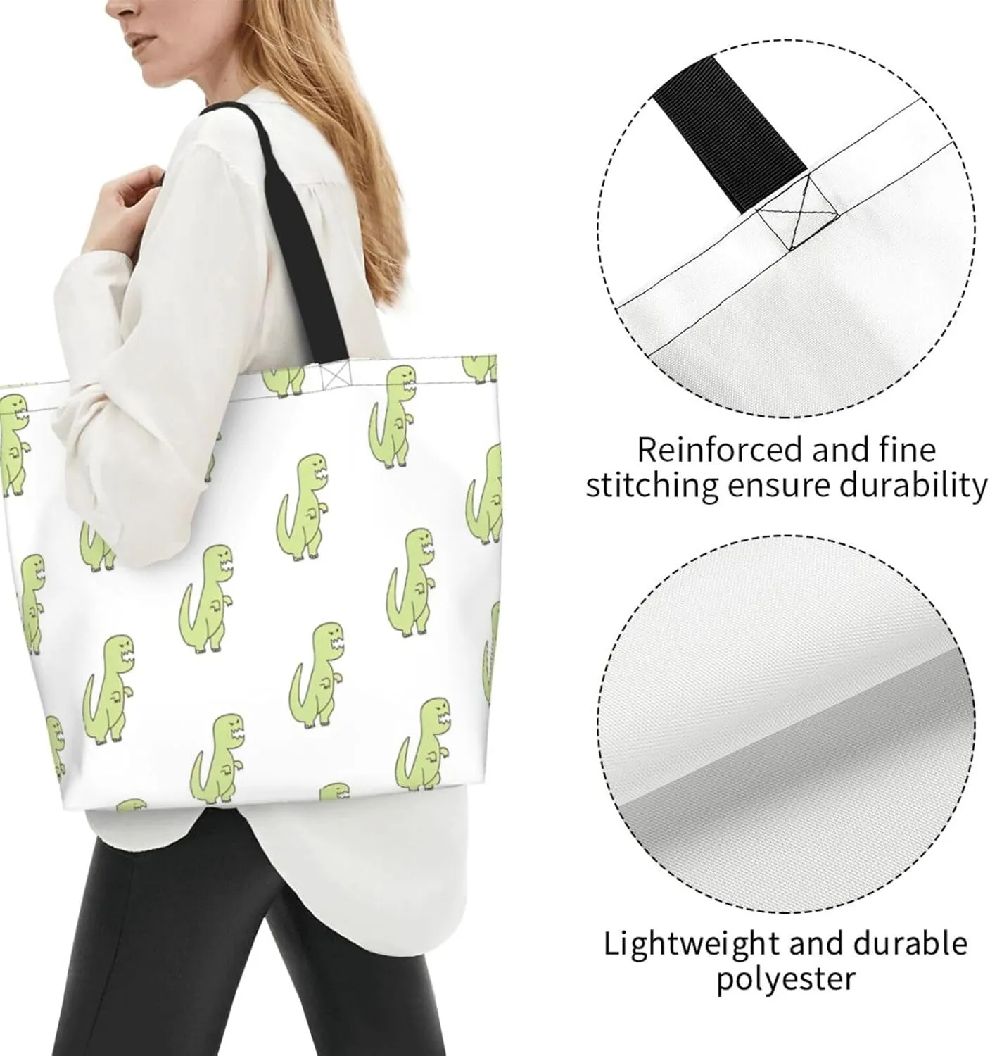 Black and White Great White Shark Women's Tote Bag Large Capacity Single Shoulder Bags Handbag for Shopping Work