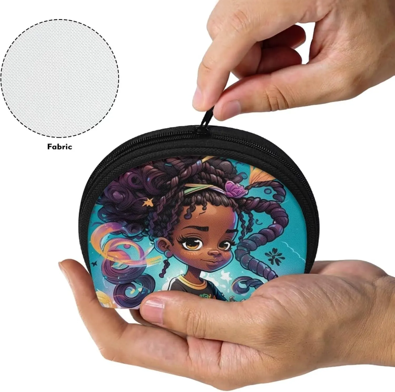 Black Girl African Coin Change Purse Small Make Up Bags for Purses Accessories for Women