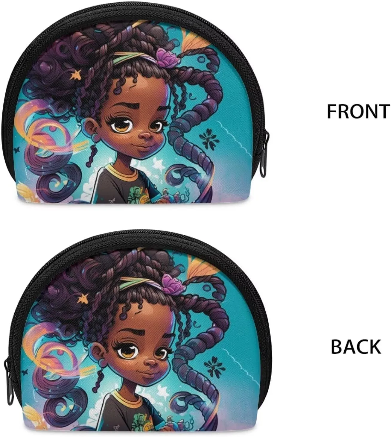 Black Girl African Coin Change Purse Small Make Up Bags for Purses Accessories for Women