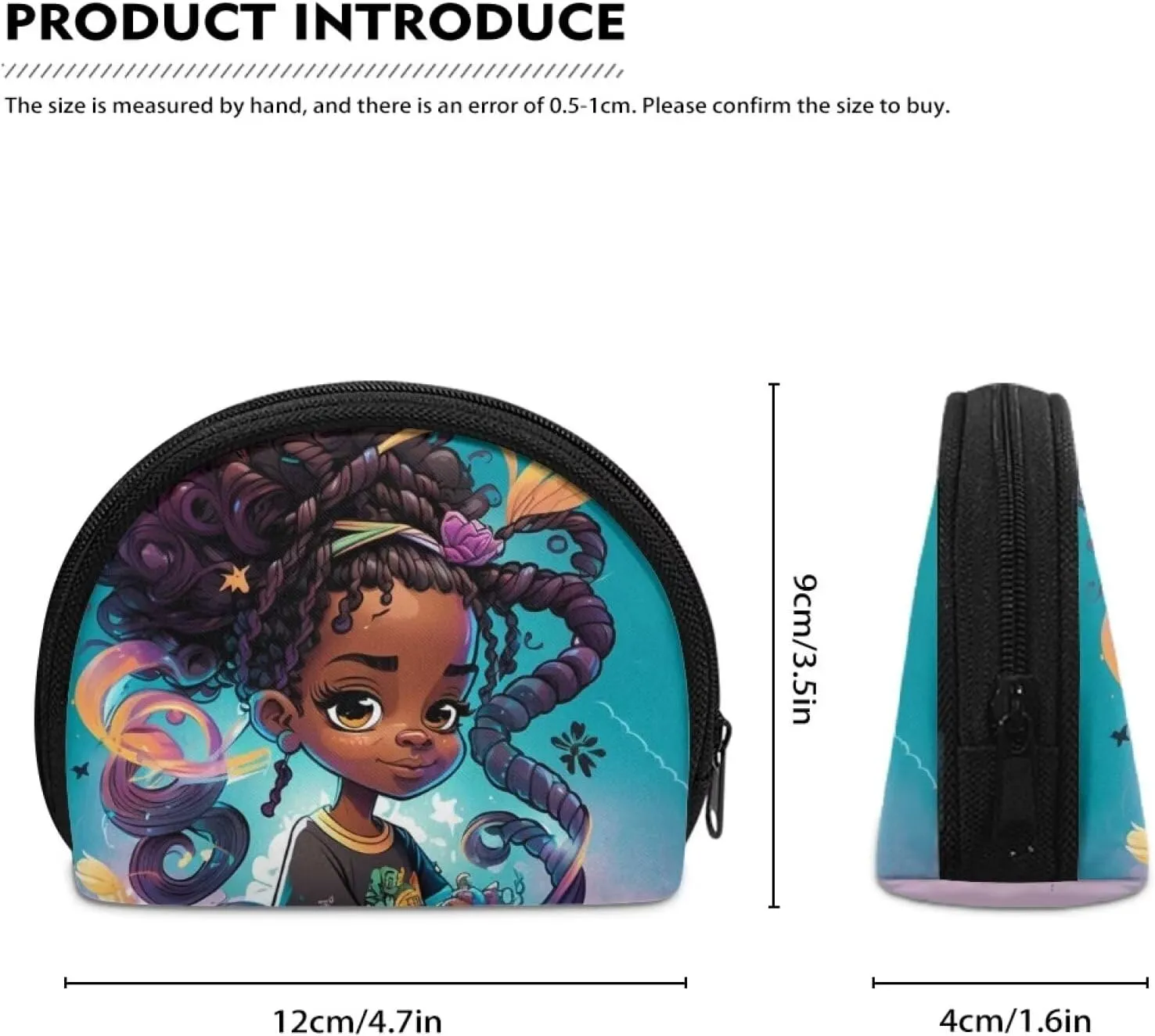 Black Girl African Coin Change Purse Small Make Up Bags for Purses Accessories for Women