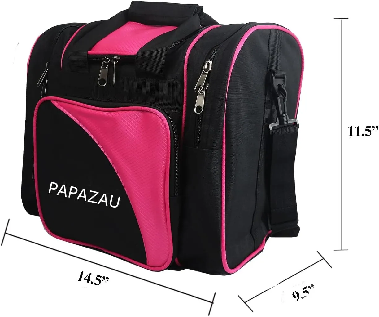 Bowling Bag for Single Ball - Single Ball Tote Bag with Padded Ball Holder - Fits a Single Pair of Bowling Shoes Up to Mens Size 14