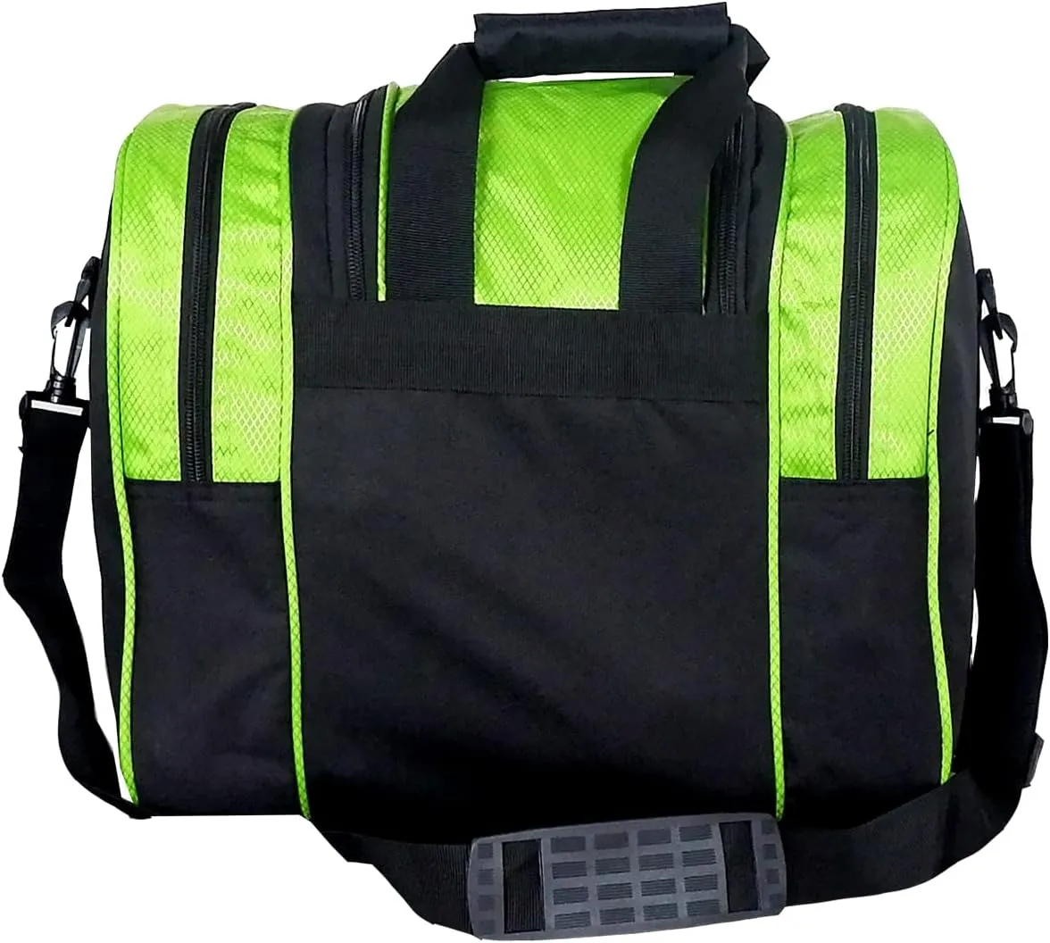Bowling Bag for Single Ball - Single Ball Tote Bag with Padded Ball Holder - Fits a Single Pair of Bowling Shoes Up to Mens Size 14