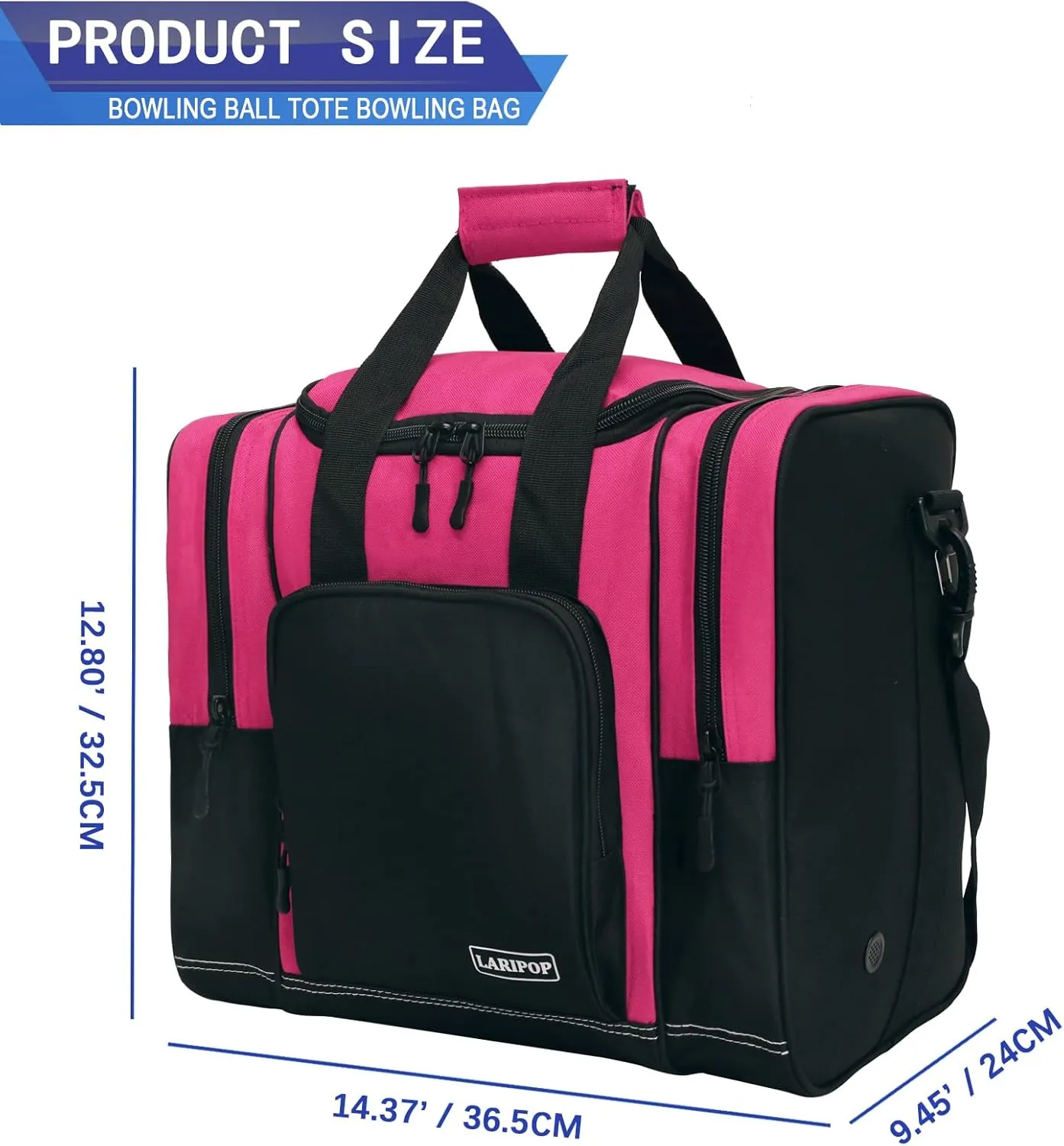Bowling Ball Bag for Single Ball, 2022 Bowling Ball Tote Bowling bag with Padded Holder - Fits Shoes up to Mens Size 14 and Bowling Accessories