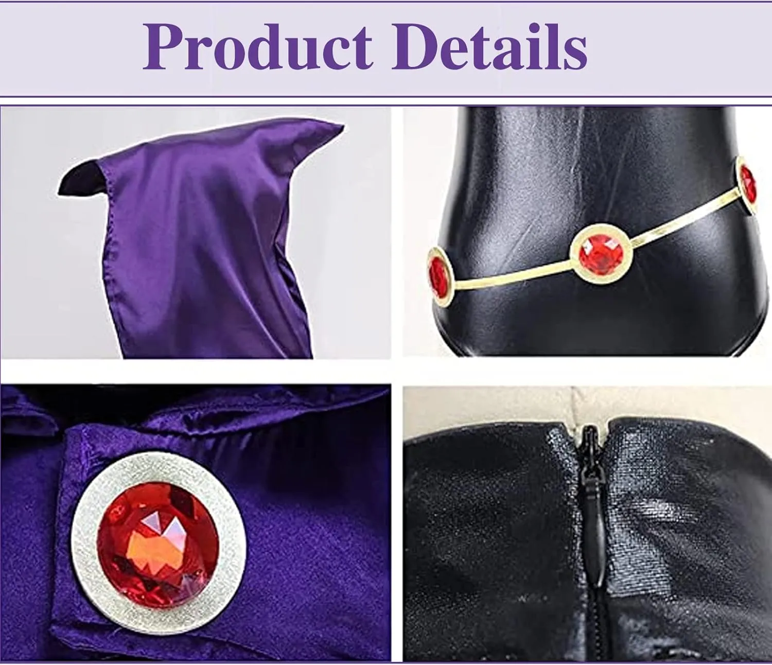 brableewear Women's Titans-Raven Cosplay Waist Belt Costume Accessories Adjustable Red Stones Chain for Costume Props