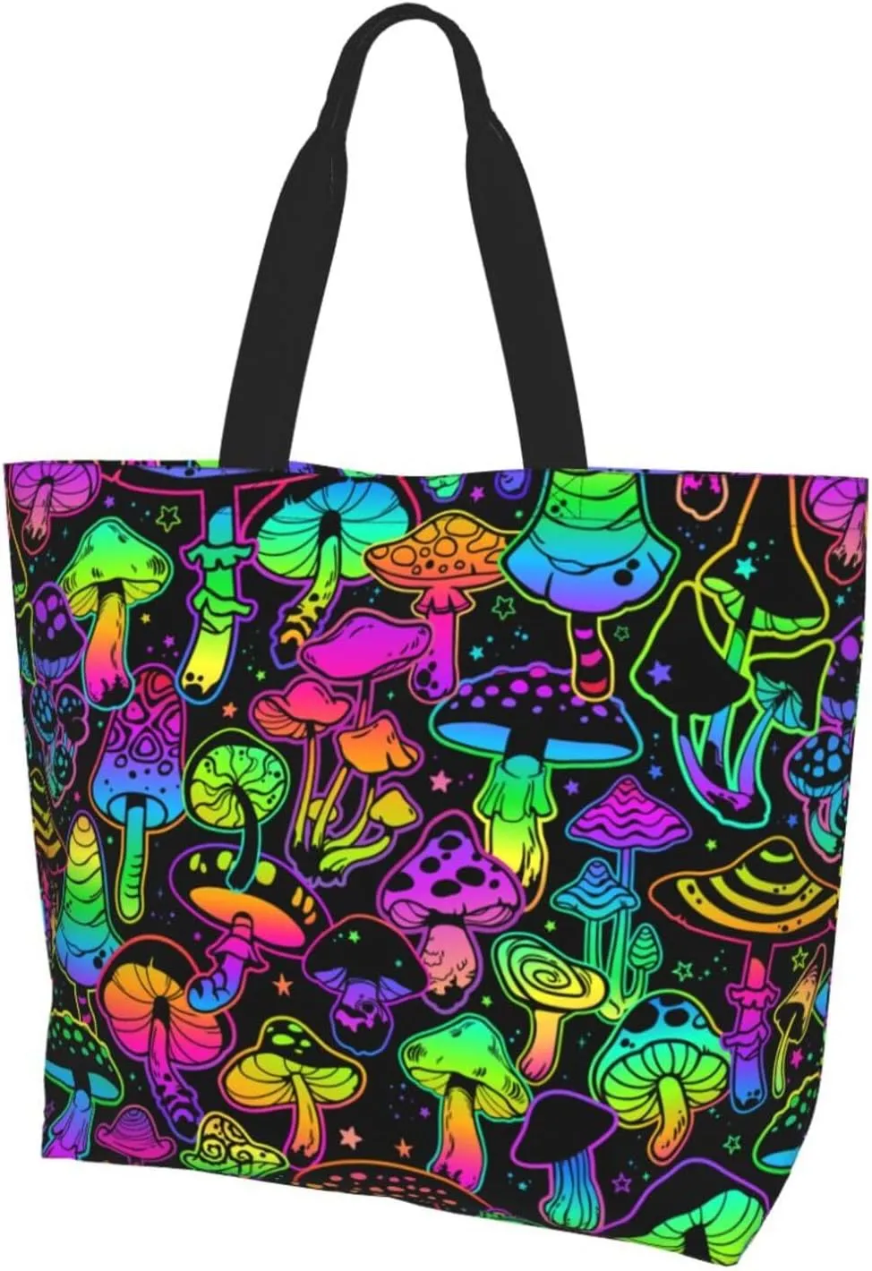 Bright Mushrooms Women's Tote Bag Large Capacity Single Shoulder Bags Handbag for Shopping Work