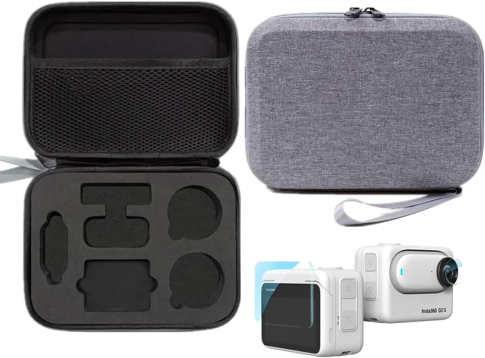 Carrying Case Compatible with Insta360 GO 3 Action Camera[With 2 Set Screen Protector][Outdoor Hard Travel Storage Accseeories Bag with Combination Lock]