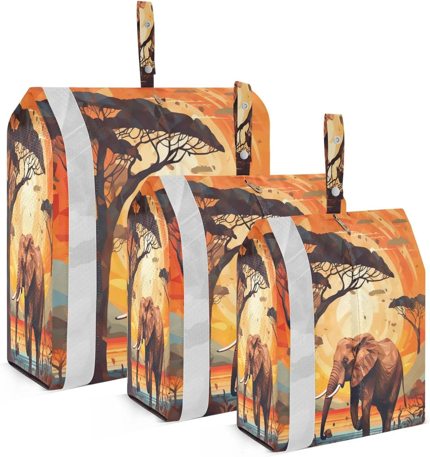 Cartoon Elephant Tree Compression Packing Cubes Luggage Organizer Bags for Travel Suitcase Organizer for Travel Accessories
