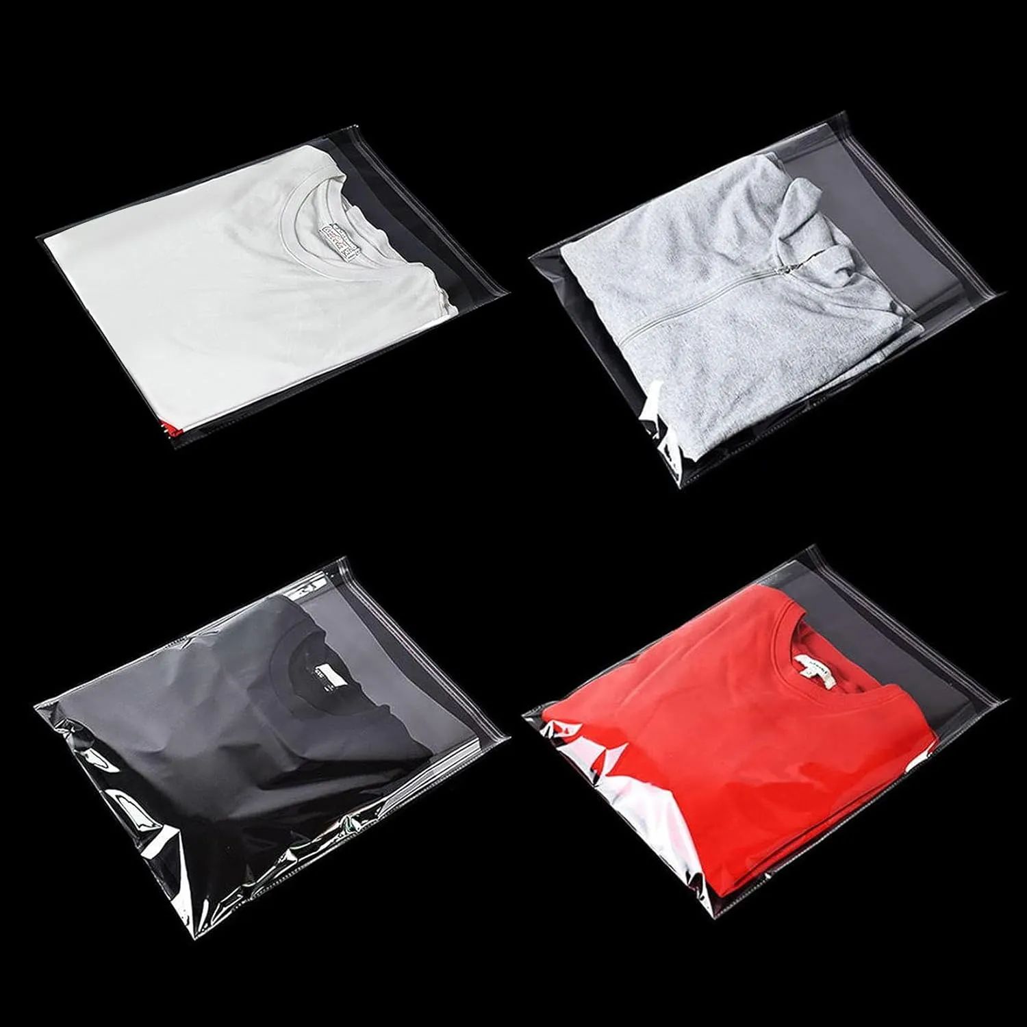Clear Resealable Cellophane Plastic Bags Self Adhesive for Packaging Shirts, Clothing and Products,50 Pcs 9x12 Inches Self Sealing Cellophane Bags
