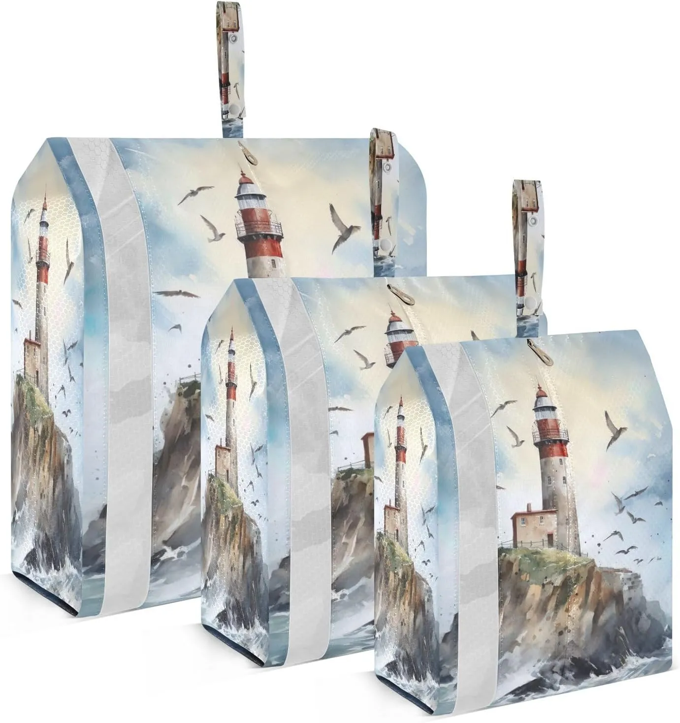 Coast Lighthouse Stormy Compression Packing Cubes Luggage Organizer Bags for Travel Suitcase Organizer for Travel Accessories