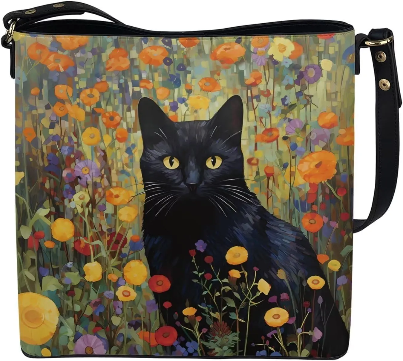 COEQINE Aesthetic Floral Tote Bag Large Capacity Floral Crossbody Strap Easy To Clean Portable Travel Accessories