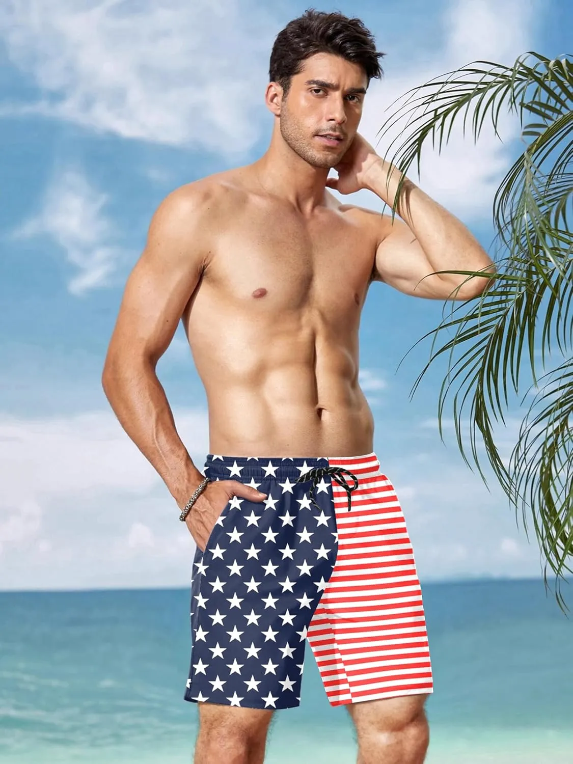COOFANDY Men Swim Trunk with Compression Liner 2 in 1 Swimwear Bathing Suit Quick Dry Board Short