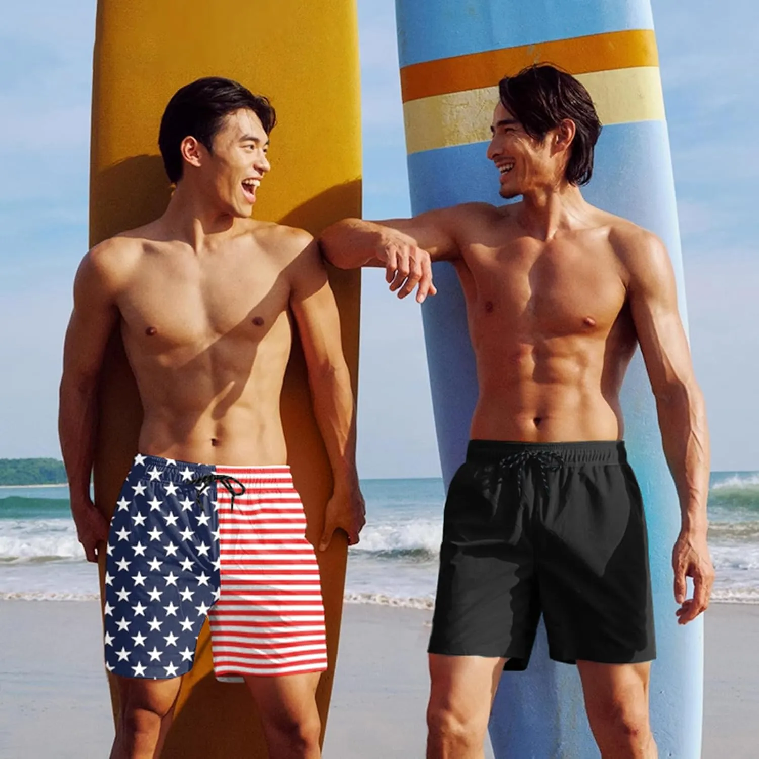 COOFANDY Men Swim Trunk with Compression Liner 2 in 1 Swimwear Bathing Suit Quick Dry Board Short