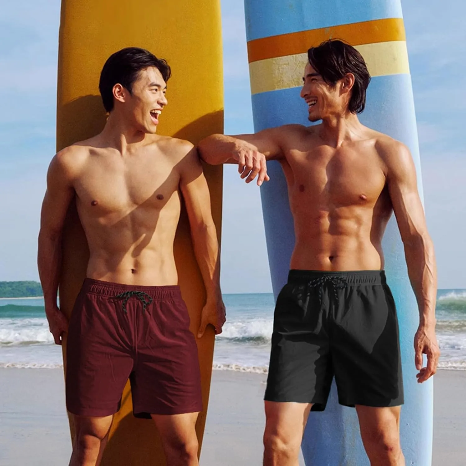 COOFANDY Men Swim Trunk with Compression Liner 2 in 1 Swimwear Bathing Suit Quick Dry Board Short