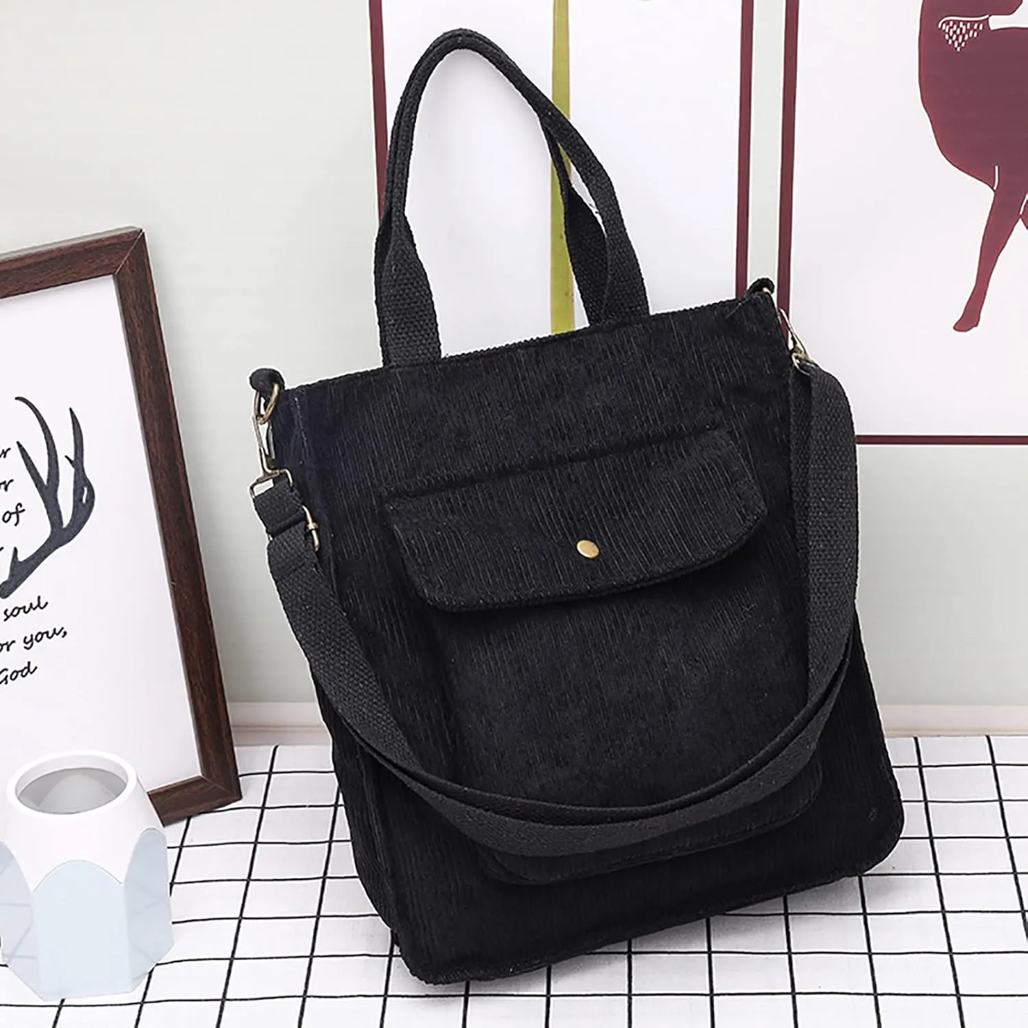 Crossbody Bags for Women Corduroy Tote Bag Women Shoulder Bag Casual Top Handle Ladies Handbags