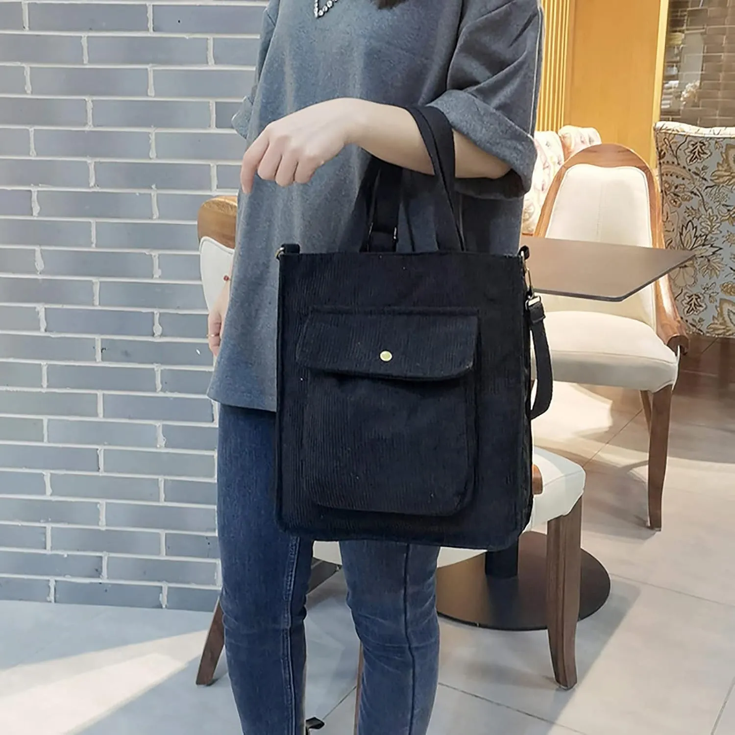 Crossbody Bags for Women Corduroy Tote Bag Women Shoulder Bag Casual Top Handle Ladies Handbags