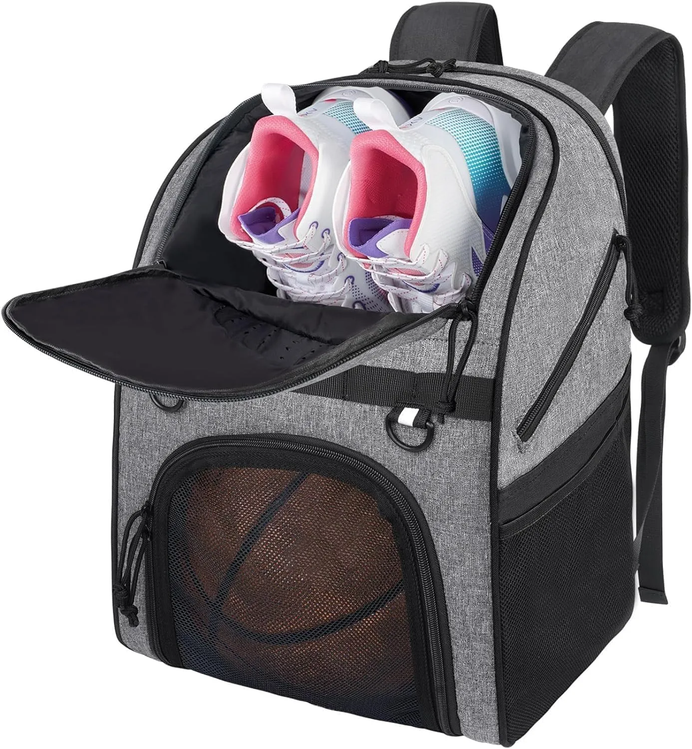 DEEGO Basketball Backpack 40L Large Capacity Sports Bag with Separate Ball&Shoes Compartment,Basketball Accessories Bags Fit Soccer,volleyball,Gifts For Men Using in Sports, Gym, Travel