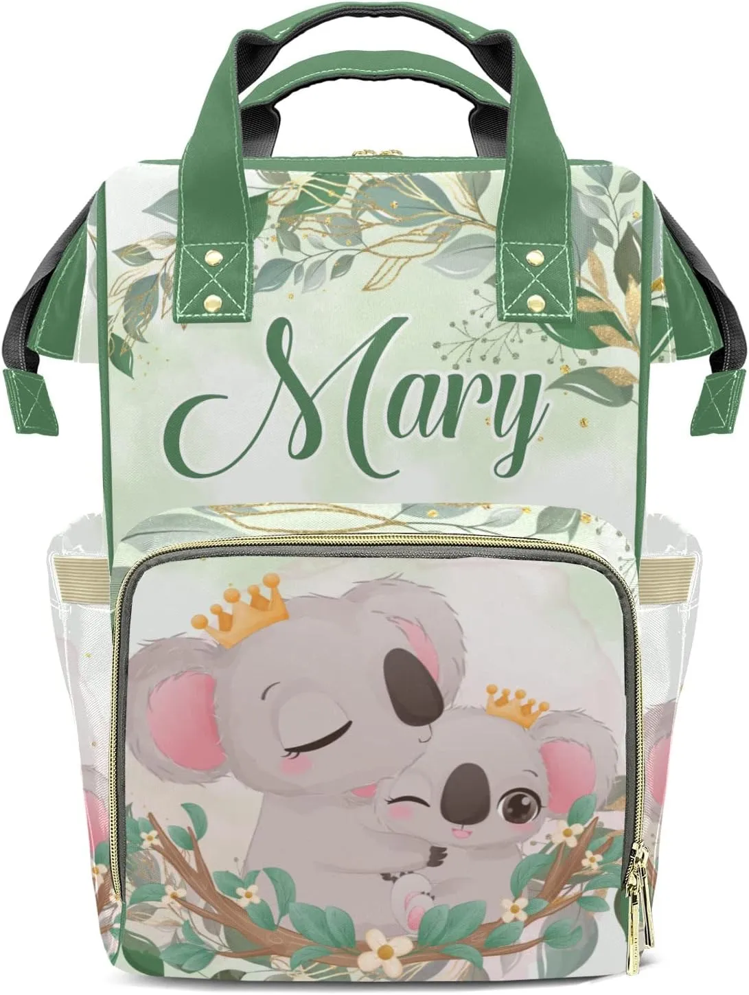 Diaper Bags Koala Mom Tote Bags Backpack with Name Mommy Nursing Bags Gifts for Women Men
