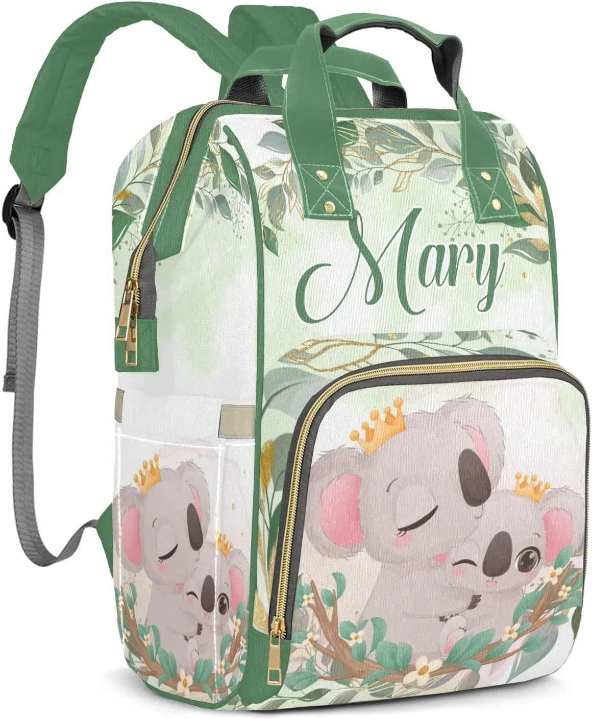 Diaper Bags Koala Mom Tote Bags Backpack with Name Mommy Nursing Bags Gifts for Women Men
