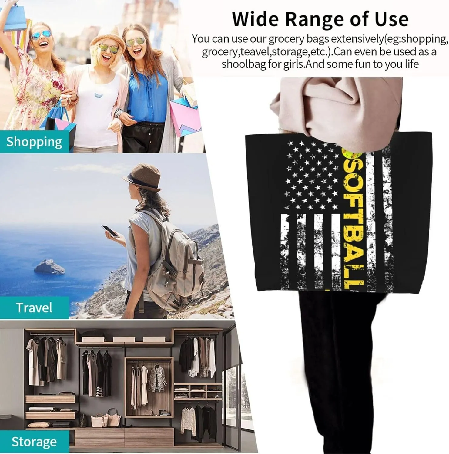 Dirt Track Lights Flag Motocross Women's Tote Bag Large Capacity Single Shoulder Bags Handbag for Shopping Work